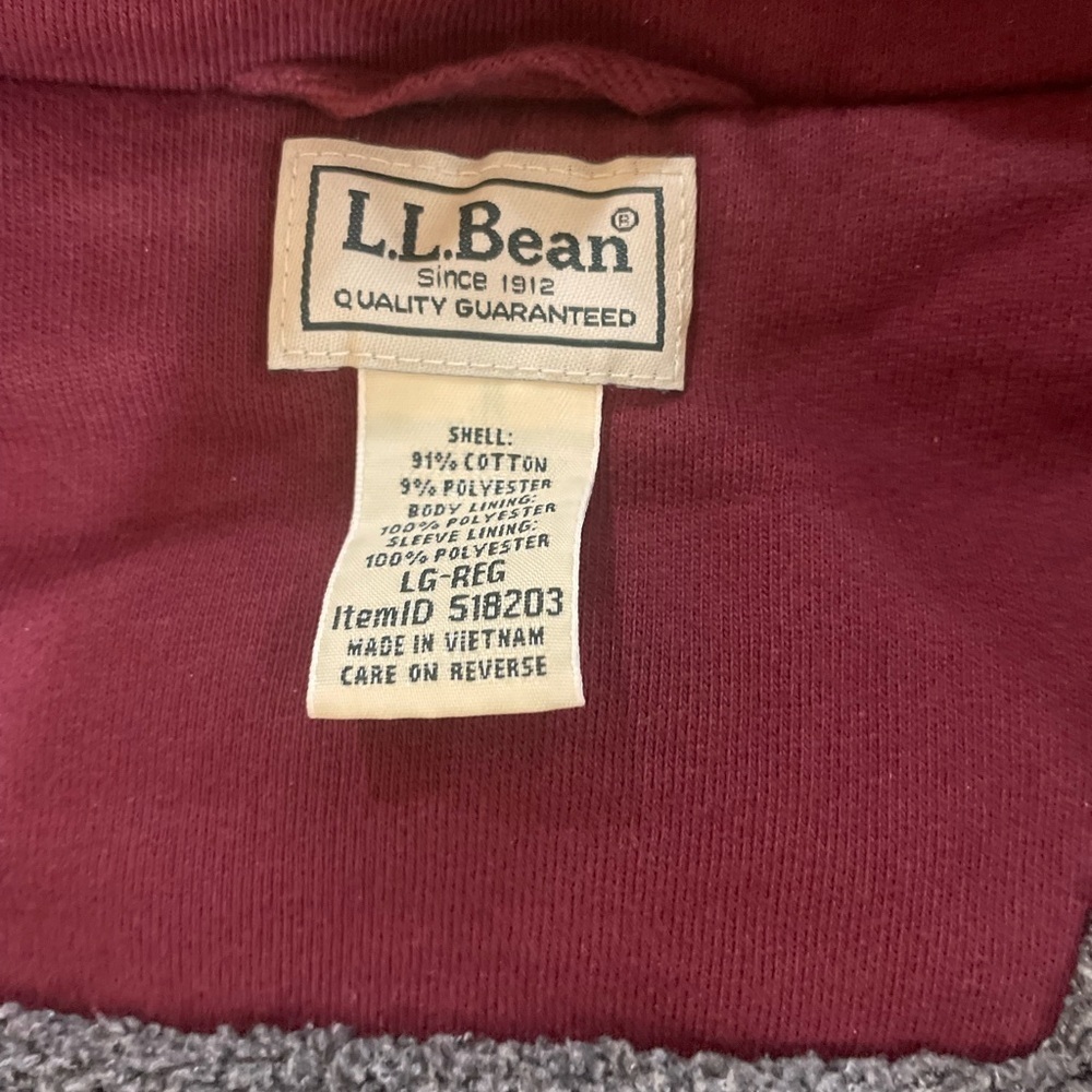 L.L. Bean Men's Maroon Zip-Up Sweater - Picture 3 of 8